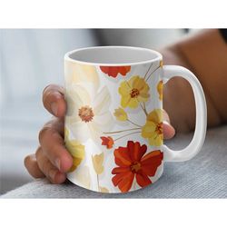 pressed flowers coffee mug wildflower teacup floral cocoa mug boho gift for her birthday gift trendy gift for flower gar