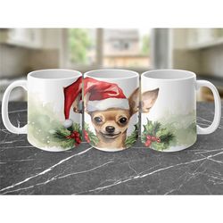 chihuahua christmas mug coffee cup cocoa mug gift for her gift for him christmas gift birthday present gift for dog love