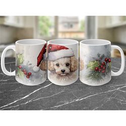 cavachon christmas mug accent mug coffee cup cocoa mug gift for her gift for him christmas gift birthday present gift fo