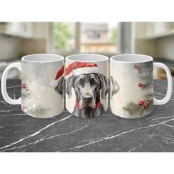 great dane christmas mug coffee cup cocoa mug gift for her gift for him christmas gift birthday present gift for dog lov