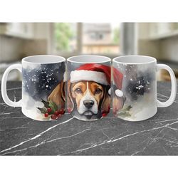 beagle christmas mug coffee cup cocoa mug gift for her gift for him christmas gift birthday present gift for dog lover