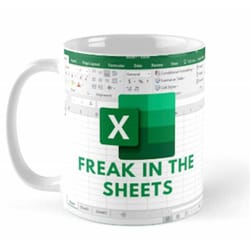funny excel coffee mug, perfect gift for accountants data analyst & cpa's, freak in the sheets coffee mug. gift christma