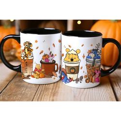 fall mug pooh mug. ceramic mug winnie the pooh