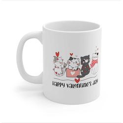 cute cat valentine coffee mug, cat lover valentine mug, valentines day gift for her, funny valentine day mug