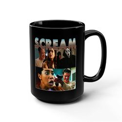 scream stu macher billy loomis coffee mug, let's watch scary movie mug, scary horror gift, kill3r homage fan