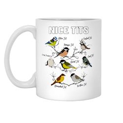 nice tits mug funny birding bird watching ceramic coffee cup fowl language bird