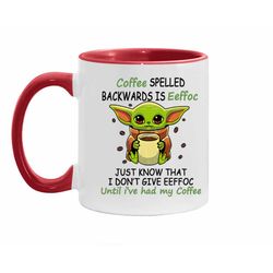 coffee spelled backwards is eeffoc accent mug 11o-15 oz