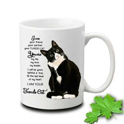 tuxedo cat starry night mug, cat mug , funny mug