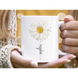 daisy name mug, daisy gifts, daisy flower mug personalized, daisies gift, daisy lover mug, daisy coffee cup, custom wild