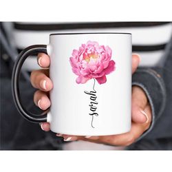 peony mug, peony gifts, peony flower mug personalized, peonies gift, peony lover mug, peonies gift, peony coffee cup, cu