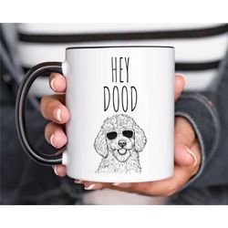 goldendoodle mug, hey dood, doodle coffee cup, golden doodle lover, doodle gift, doodle mom, doodle dad, goldendoodle gi