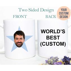 custom star face mug | star mug, world's best custom mug, funny office gift, custom office mug, star face custom mug, st