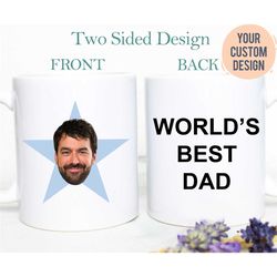custom star face mug | world's best dad mug, dad christmas gift, dad birthday gift, father's day gift,office, coworker g
