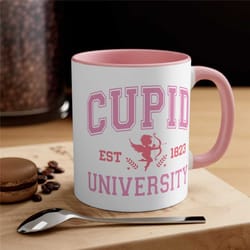 cupid university mug, cute valentine's day mug, cupid mug, gift for her, accent coffee mug 11oz