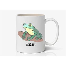 custom green frog mug, green frog present, green frog tumbler, green frog gift, green frog travel mug, personalized gree