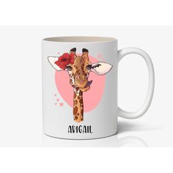 custom giraffe mug, giraffe present, giraffe tumbler, giraffe gift, giraffe travel mug, personalized giraffe cup k33