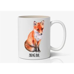 personalized red fox mug, red fox gift ideas, red fox tumbler, red fox travel mug, custom red fox cup k17