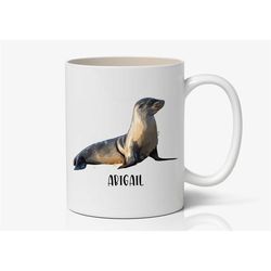 personalized seal mug, seal gift ideas, seal tumbler, seal travel mug, custom seal cup k13