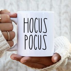 hocus pocus,  rae dunn inspired coffee mug, haloween gift ,witchy gift,hocus pocus halloween mugs, farmhouse style fall