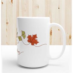 autumn mug, fall leaves coffee cup, thanksgiving tableware, home dcor, nature inspired teacup, leaf design seasonal drin