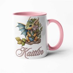 personalised dragon mug | cute uk gift | dishwasher safe | 11oz 15oz