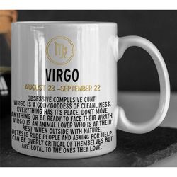 virgo star sign, virgo mug, virgo gift ideas, virgo coffee mug, horoscope gift ideas, star sign mug, swear coffee mug, p