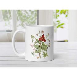 floral mug, wildflower coffee cup, aesthetic tea cup, pretty botanical drinkware, nature inspired dcor, gift for flower