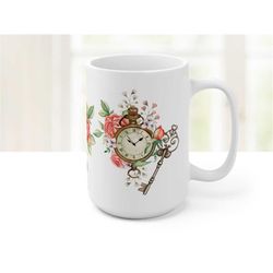 floral cottagecore mug, vintage floral design coffee cup, cottagecore decor, aesthetic coffee mug, pretty mugs for mom,