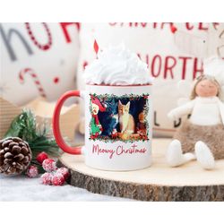 cat christmas mug, kitten holiday mug, christmas gift for cat lover, cat grandma present, cute cat gift for mom, animal