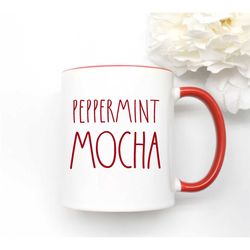 peppermint mocha cute gift for mom ,rea dunn inspired mug gift for her, festive mug, christmas gift