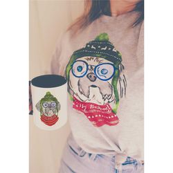 shih tzu christmas mug | festive holiday for dog mom coffee cup | man's best friend | coffee | dog lovers portrait