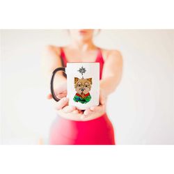 yorkie yorkshire terrier christmas mug | festive holiday for dog mom coffee cup | man's best friend | coffee | dog lover