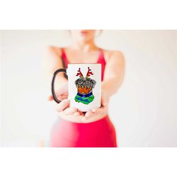 rottweiler rottie rotty christmas mug | festive holiday for dog mom coffee cup | man's best friend | coffee | dog lovers