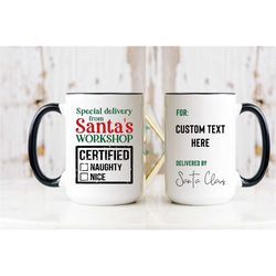 custom funny santa claus gift funny christmas mug, satna stamp, secret santa gift, gift for son, gift for daughter, xmas