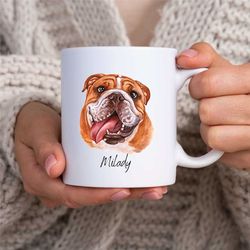 mug dog bulldog - dog bulldog - mug personalized gift -