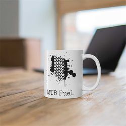 mountain bike gift, mtb fuel funny coffee mug for mountain bikers. gift for cycling lover. available only in usa.