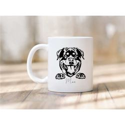mug dog rottweiler - chein gift - personalized gift mug -