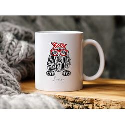 mug dog cocker spaniel glasses