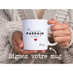 godfather mug - godfather of love - godfather gift - personalized gift - godfather request - birth gift -