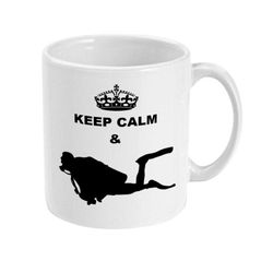 scuba diving gift, keep calm & scuba dive coffee mug, scuba diving mug, ideal gift for diving enthusiast,