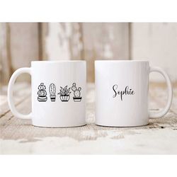 mug cactus - succulent mug - cactus coffee mug - personalized mug - cactus gift -