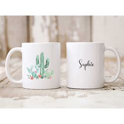 mug cactus - succulent mug - cactus coffee mug - personalized mug - cactus gift -