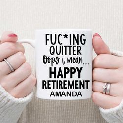 quitter - retirement mug, funny retirement gift for men, retirement gift for women, retirement gift for man coffee mug