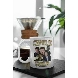 limited charlie swan vintage 90's mug, charlie swan twilight movie, cullens vampires, gift for women, 11oz ceramic mug g