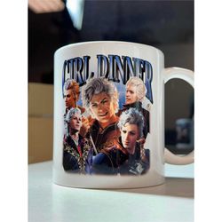 baldurs gate 3 mug, vintage 90s astarion mug, girl dinner, gift for women and men, dnd fan gift, gamer mug, 11oz ceramic