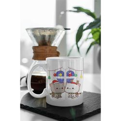 mochi peach and goma christmas love heart cute cartoon pet valentine's day gift merry  11 oz ceramic mug gift birthday g