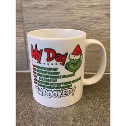 grinch mug funny rude gift my day,christmas birthday gift for him her