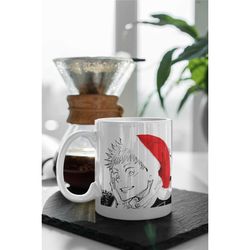 jujutsu kaisen, satoru gojo, gift anime, funny coffee mug, christmas anime gift, satoru gojo christmas 11 oz ceramic mug