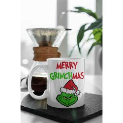merry grinchmas, grinch mug gift, merry grinchmas mug gift, christmas mug 11 oz ceramic mug gift birthday gift