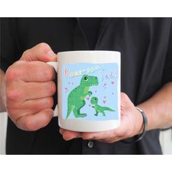 roar-some dad dinosaur mug father's day